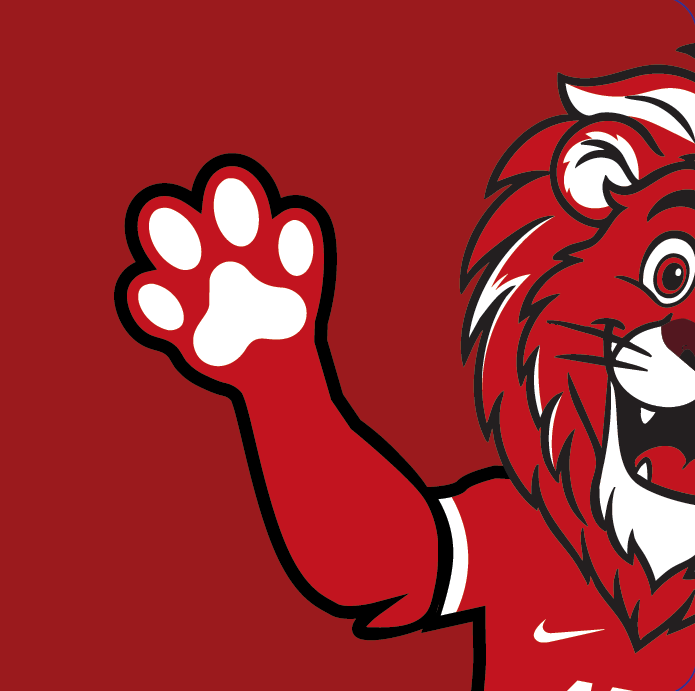 Victor, de mascotte van AZ, zwaait